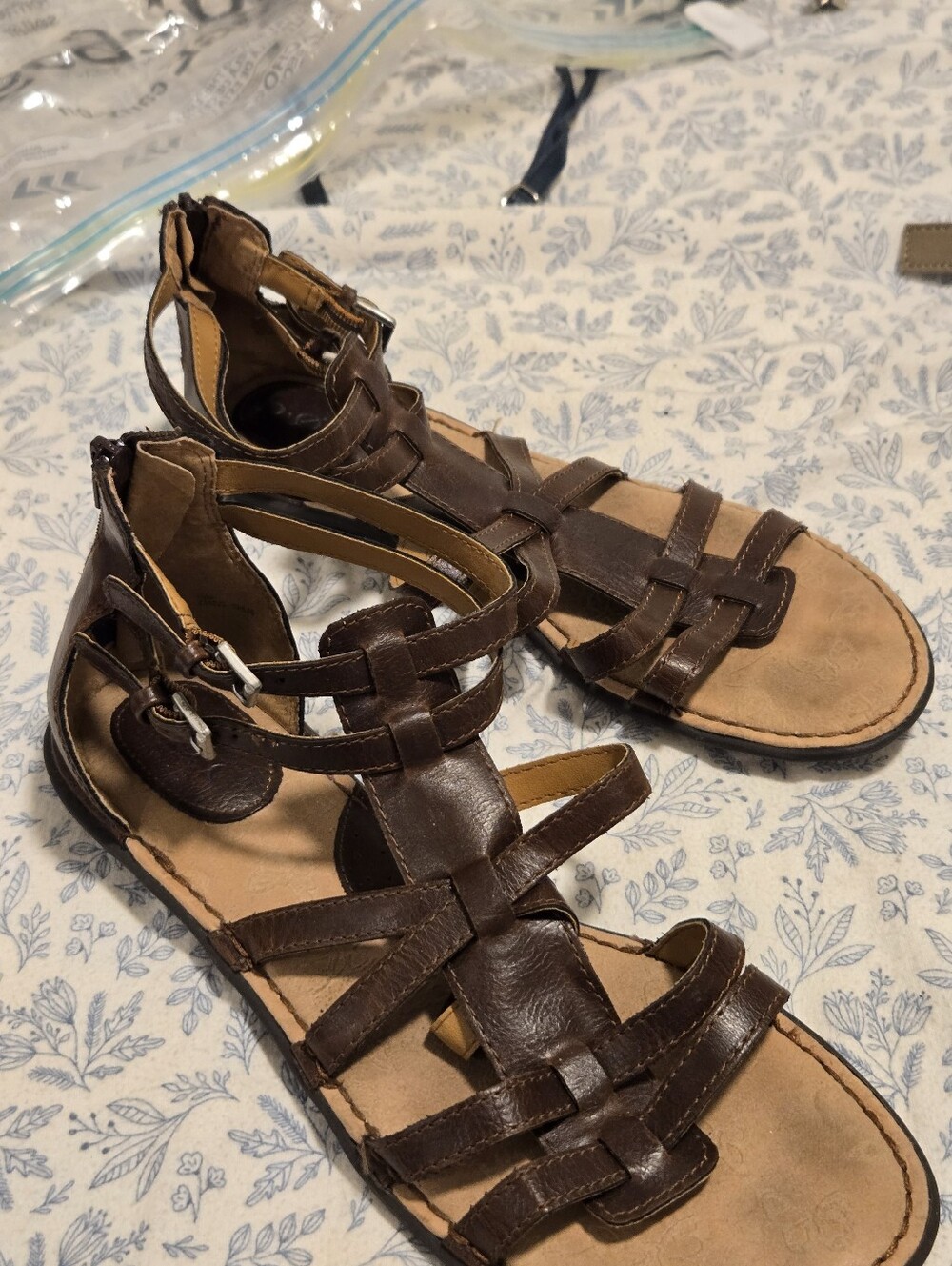 Brown Strappy Gladiator Sandals - Women